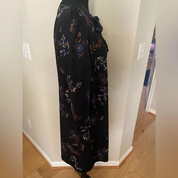 H&M Womens Black/Blue Floral Bohemian Loose/Relaxed Fit Dress, size 4, Retro - Picture 5 of 15